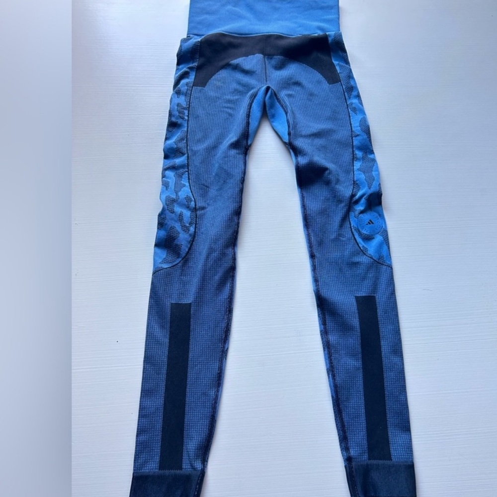 Adidas by Stella McCartney Blue Camo Seamless Crop Top & Leggings SET - Picture 3 of 6